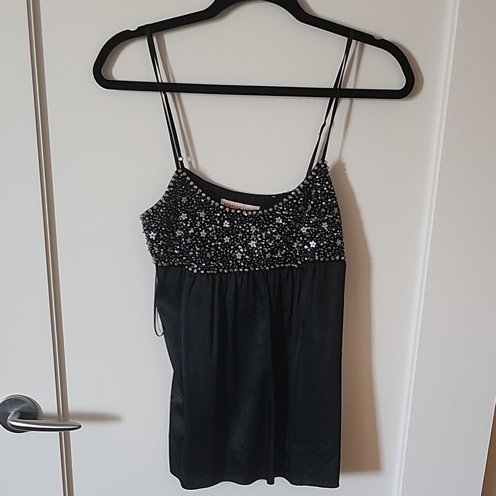 Rebecca Taylor Black Beaded Camisole